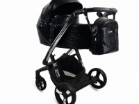 iBebe Electrónico Carro de bebé Eco piel Cocodrilo  Negro